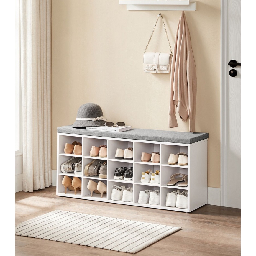 Schuhschrank VOREN weiß/grau