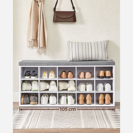 Schuhschrank VOREN weiß/grau