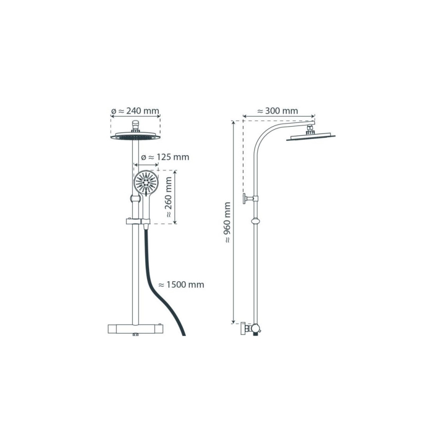 Schütte 60046 - Duschset mit Thermostatarmatur MADURA FRESH glänzender Chrom