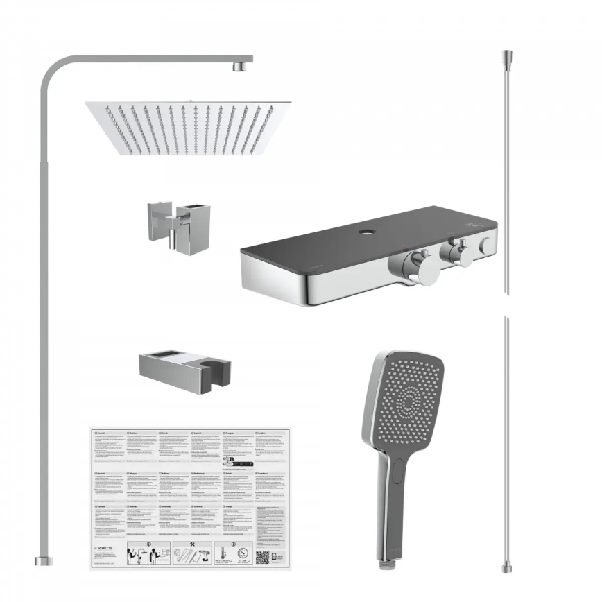Schütte 60531 - Duschset mit Thermostatarmatur OCEAN, Hochglanzchrom/Anthrazit
