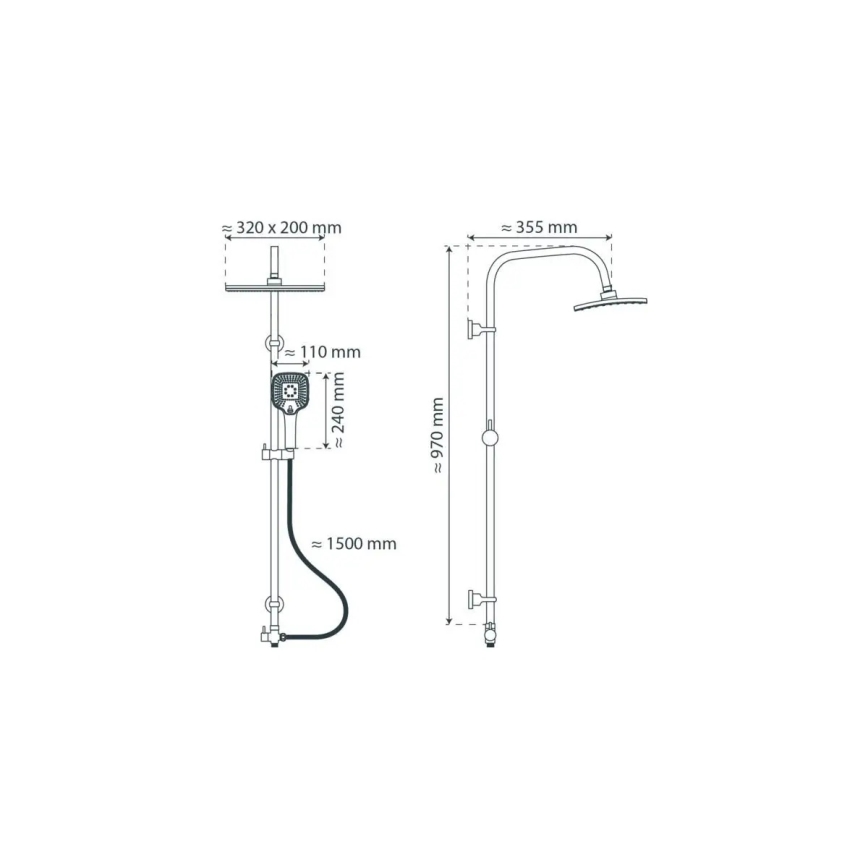 Schütte 60660 - Duschgarnitur MALLORCA, glänzender Chrom