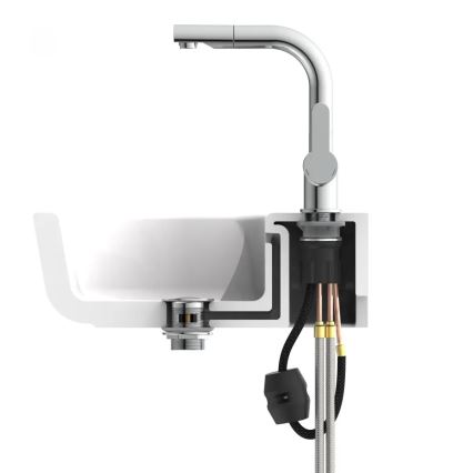 Schütte 79710 - Spültischarmatur LONDON mit ausziehbarer Brause, glänzender Chrom