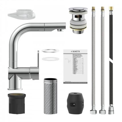 Schütte 79710 - Spültischarmatur LONDON mit ausziehbarer Brause, glänzender Chrom