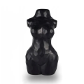 Schwarze Keramikvase, 30 cm