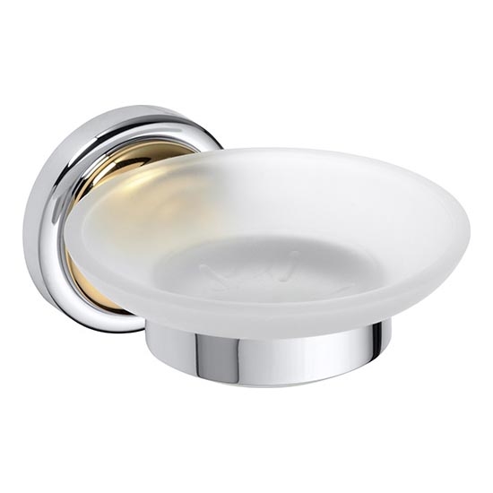 Seifenschale 11x6,5 cm, silber/gold