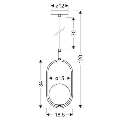 Deckenleuchte an Kabel CORDEL 1xG9/28W/230V schwarz