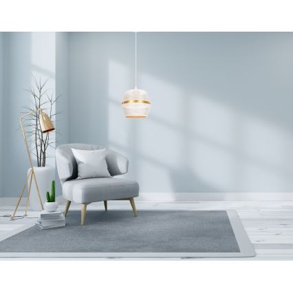 Deckenleuchte an Kabel PARIS 1xE27/60W/230V weiß/gold