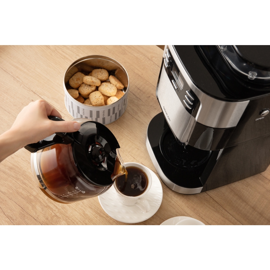 Sencor - Filterkaffeemaschine 1,5 l mit LCD-Display 900W/230V