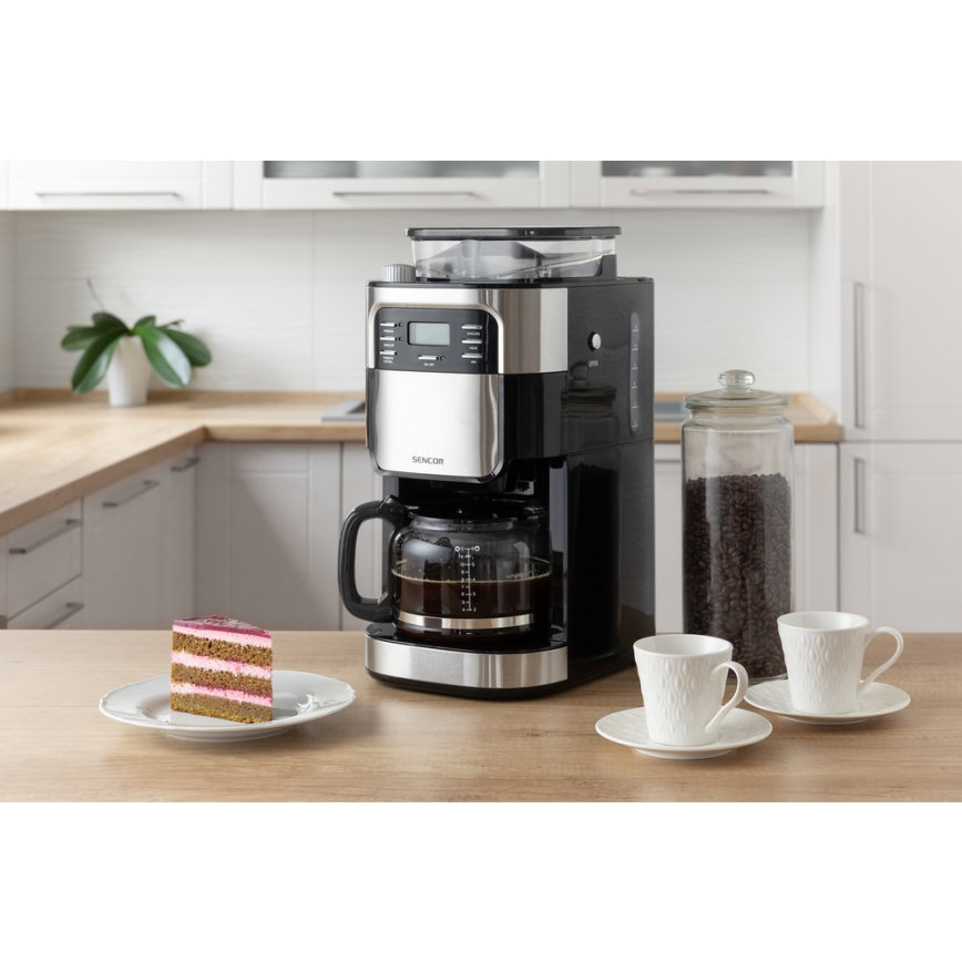 Sencor - Filterkaffeemaschine 1,5 l mit LCD-Display 900W/230V
