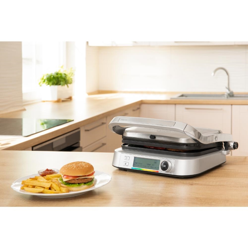 Sencor - Kontaktgrill 2100W/230V matt Chrom