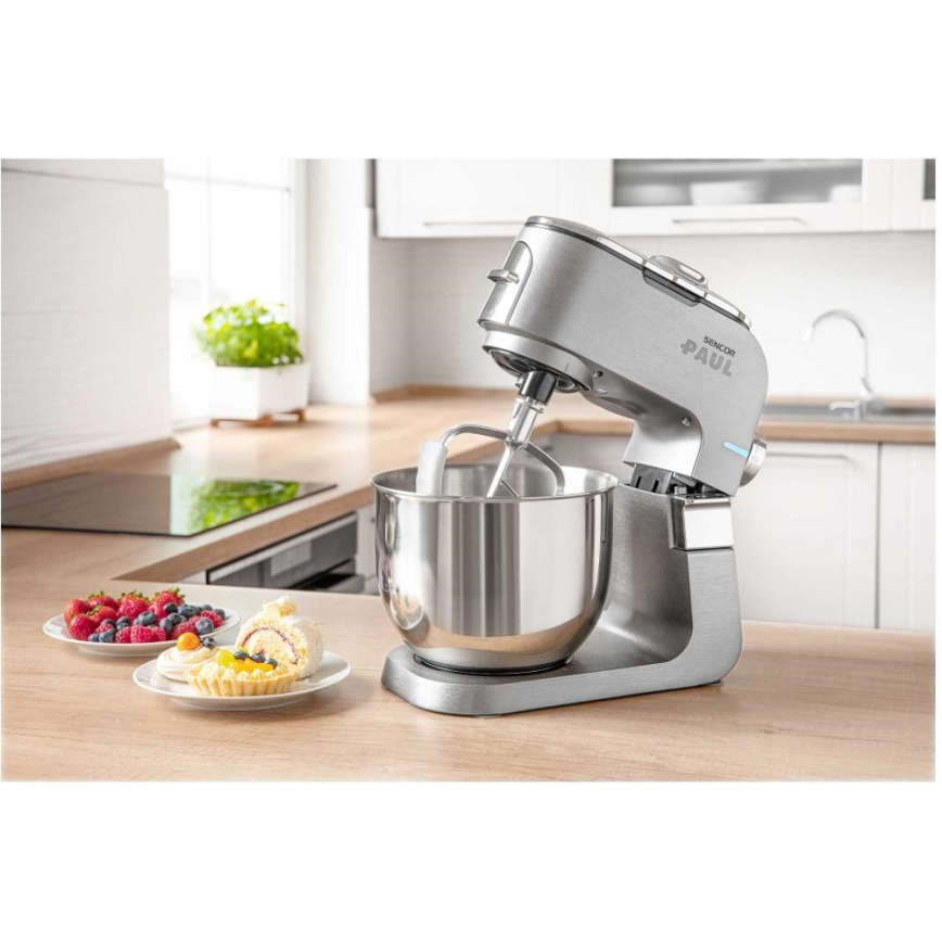 Sencor - Küchenmaschine mit Edelstahlschüssel 1700W/230V mattchrom