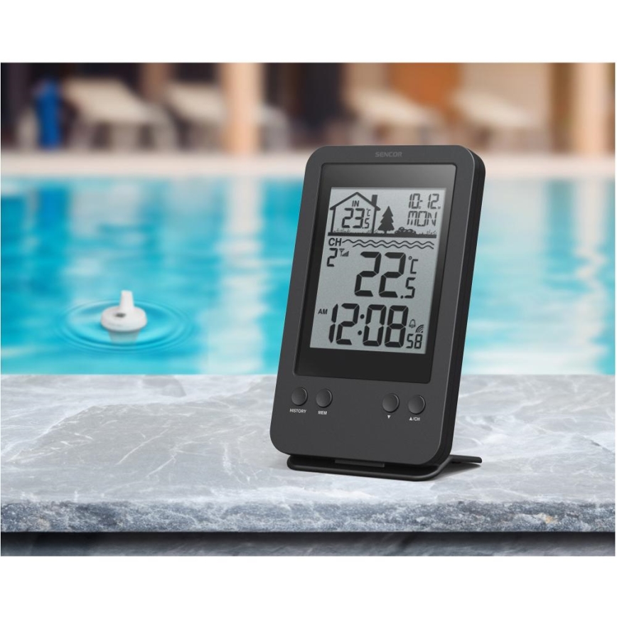 Sencor - Messstation mit kabellosem Schwimmsensor für den Pool 2xAA + 2xAA IPX7