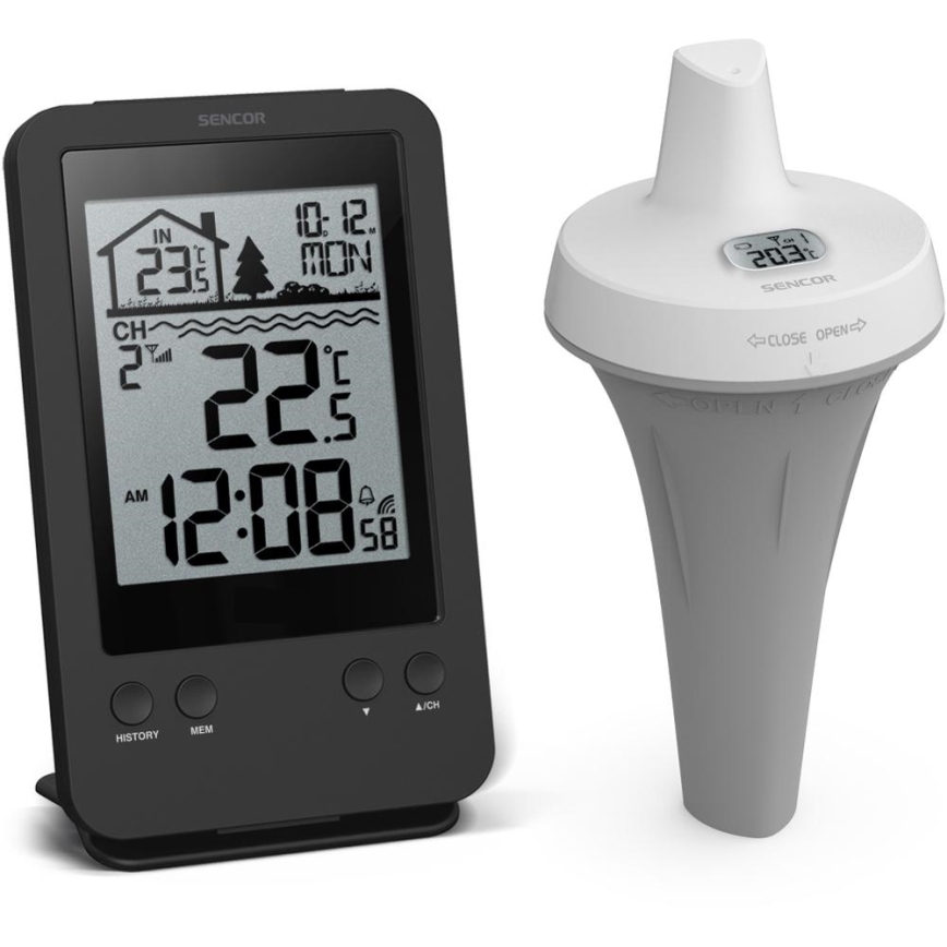 Sencor - Messstation mit kabellosem Schwimmsensor für den Pool 2xAA + 2xAA IPX7