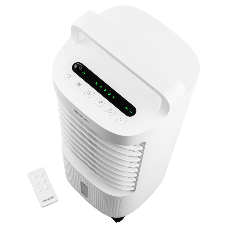 Sencor - Mobiler Luftkühler mit LED-Display 3in1 45W/230V Weiß + Fernbedienung
