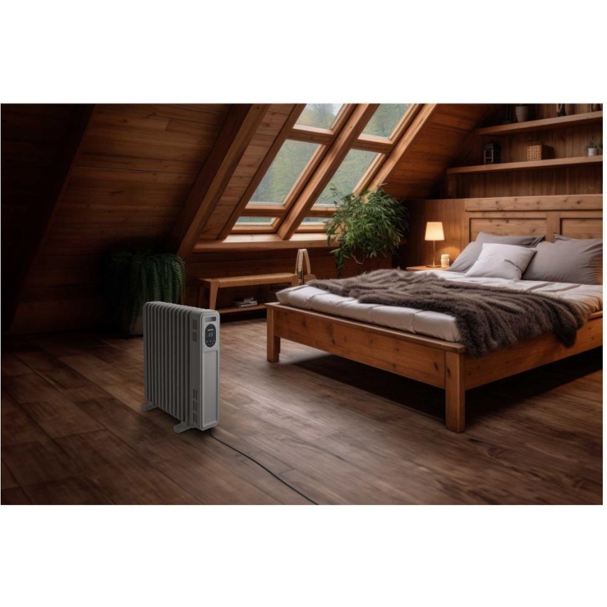 Sencor - Ölradiator mit 13 Rippen 1000/2500W/230V weiß + Fernbedienung