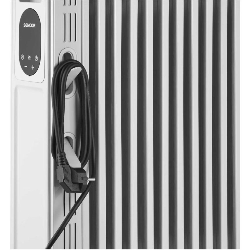 Sencor - Ölradiator mit 13 Rippen 1000/2500W/230V weiß + Fernbedienung