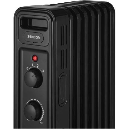Sencor - Ölradiator mit 7 Heizrippen 600/900/1500W/230V schwarz