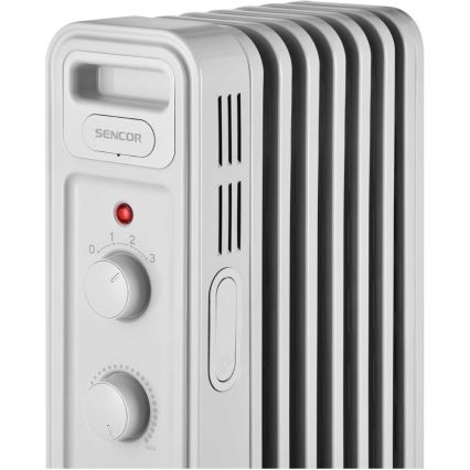 Sencor - Ölradiator mit 7 Rippen 600/900/1500W/230V weiß