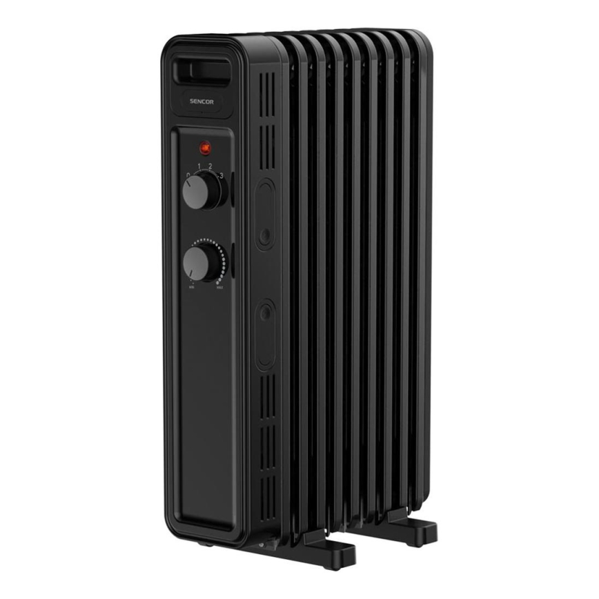 Sencor - Ölradiator mit 9 Rippen 800/1200/2000W/230V schwarz