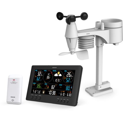 Sencor - Professionelle Wetterstation mit farbigem LCD-Display 5V/1xCR2032 + 3xAA Wi-Fi