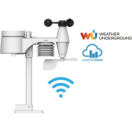 Sencor - Professionelle Wetterstation mit farbigem LCD-Display 5V/1xCR2032 + 3xAA Wi-Fi