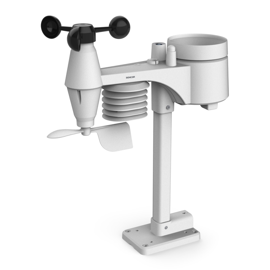 Sencor - Professionelle Wetterstation mit farbigem LCD-Display 5V/1xCR2032 + 3xAA Wi-Fi