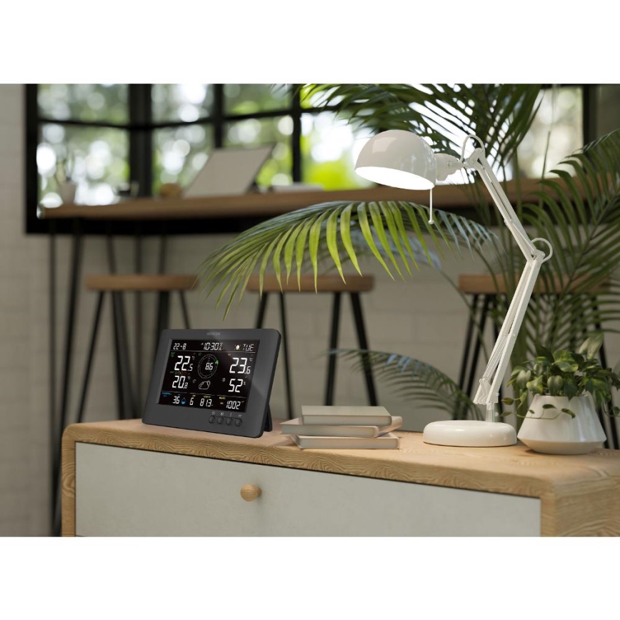 Sencor - Profi-Wetterstation mit Farb-LCD-Anzeige und Wecker 5V/1xCR2032 + 3xAA