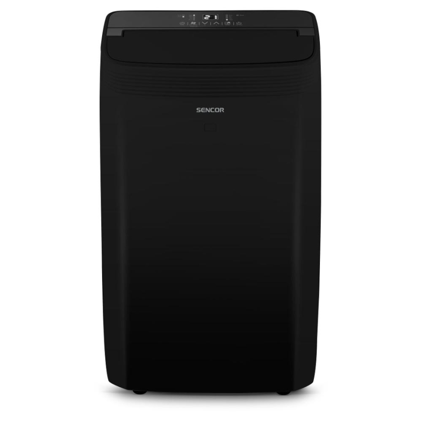 Sencor - Intelligente mobile Klimaanlage 4in1 inklusive komplettem Zubehör 900W/230V 9000 BTU Wi-Fi schwarz + Fernbedienung