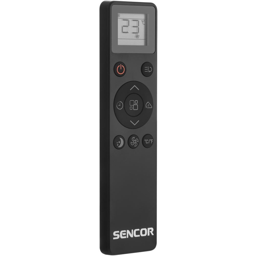 Sencor - Intelligente mobile Klimaanlage 4in1 inklusive komplettem Zubehör 900W/230V 9000 BTU Wi-Fi schwarz + Fernbedienung