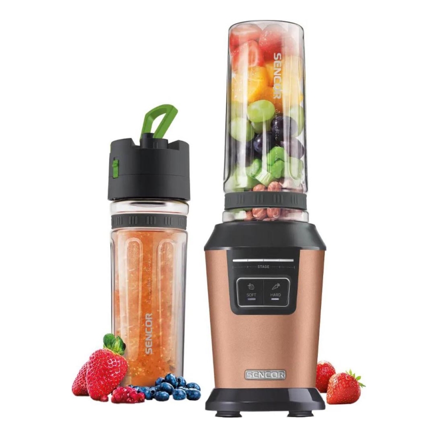 Sencor - Smoothie-Mixer mit Zubehör 800W/230V kupferfarben