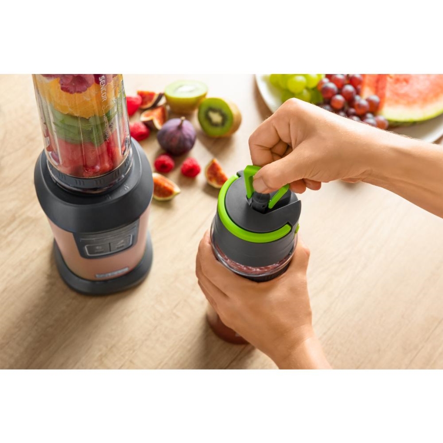 Sencor - Smoothie-Mixer mit Zubehör 800W/230V kupferfarben