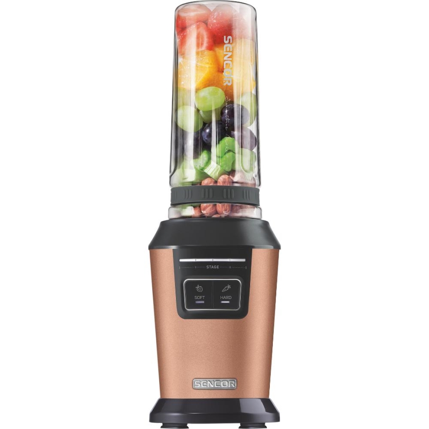 Sencor - Smoothie-Mixer mit Zubehör 800W/230V kupferfarben