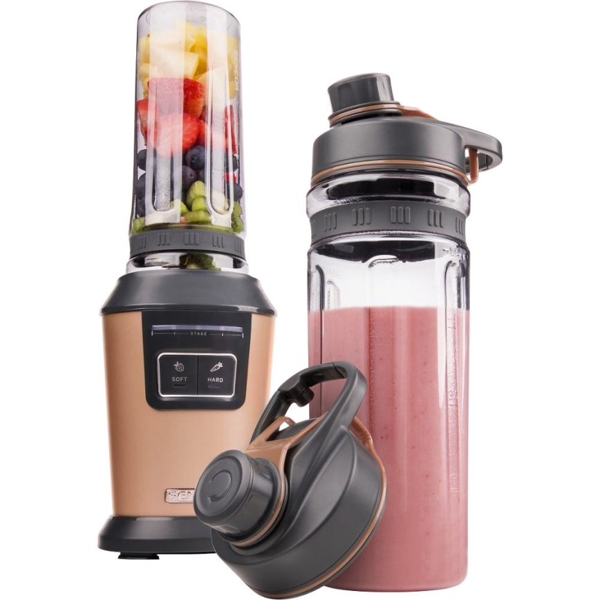 Sencor - Smoothie-Mixer mit Zubehör 800W/230V kupferfarben