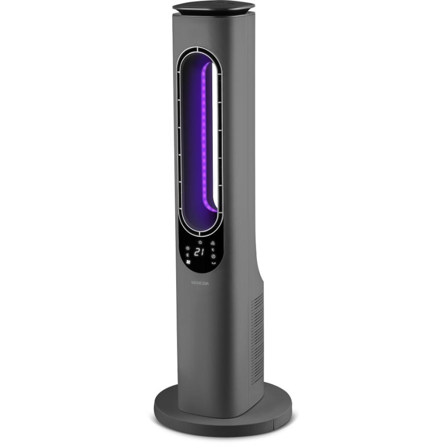 Sencor - Blattloser Turm-Keramik-Heizlüfter 1200/2000W/230V Anthrazit + Fernbedienung