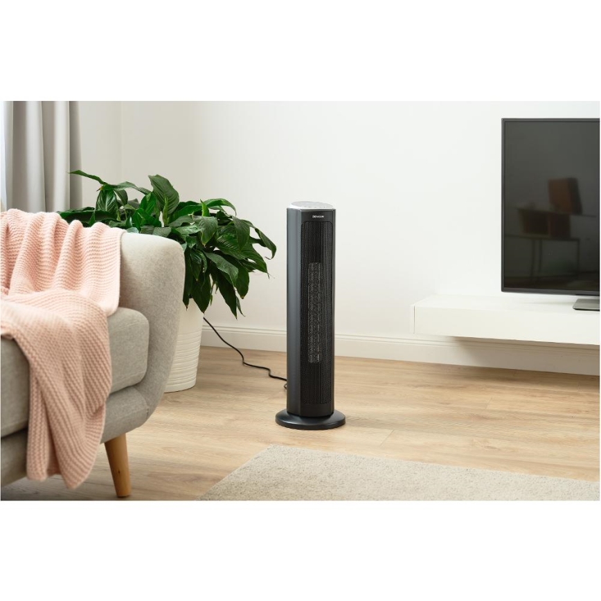 Sencor - Heizlüfter mit keramischem Heizelement 1300/2200W/230V schwarz + Fernbedienung