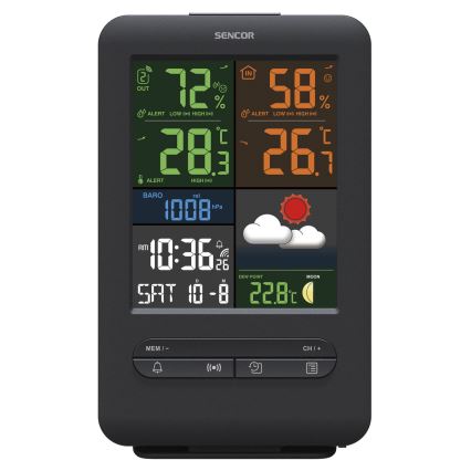 Sencor - Wetterstation mit Farb-LCD-Anzeige 5V/1xCR2032 + 2xAA