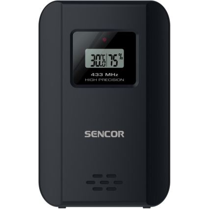 Sencor - Wetterstation mit Farb-LCD-Anzeige und Wecker 3xAAA + 2x AA schwarz
