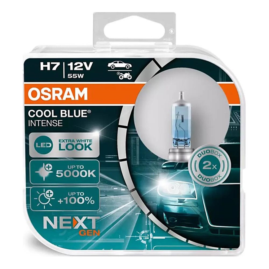 SET 2x Auto-Glühlampe COOL BLUE H7 PX26d/55W/12V 5000K - Osram