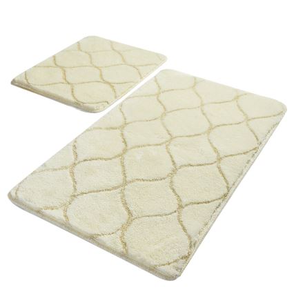 SET 2x Badezimmerteppich INFINITY 60/100 cm beige
