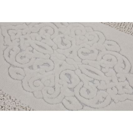 SET 2x Badezimmerteppich PIANTE 60/100 cm weiß