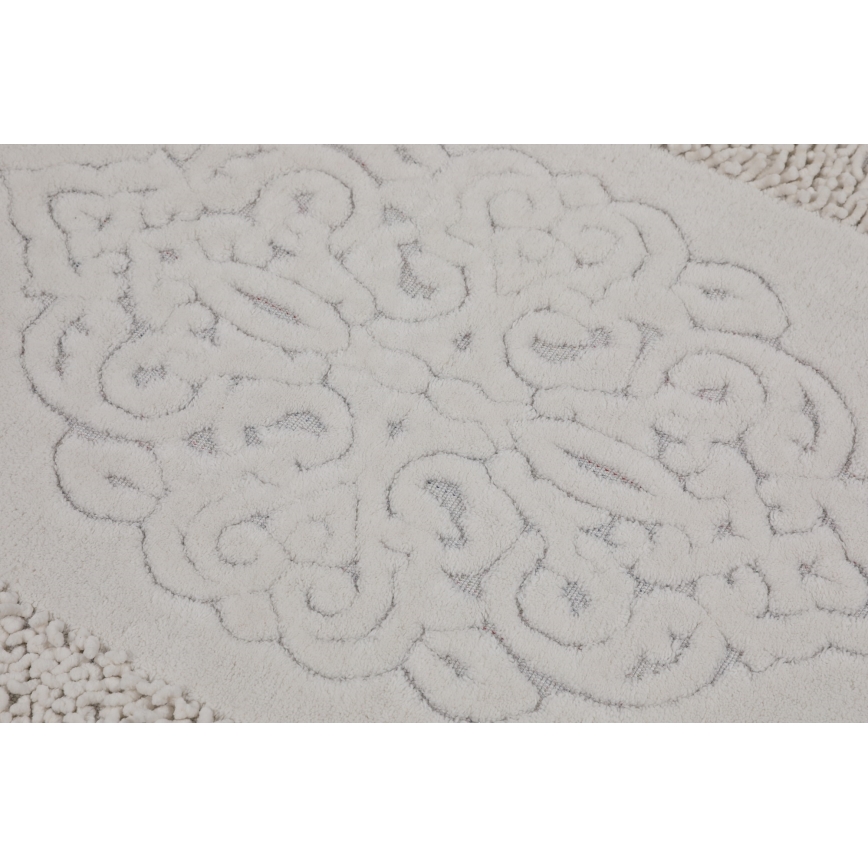 SET 2x Badezimmerteppich PIANTE 60/100 cm weiß