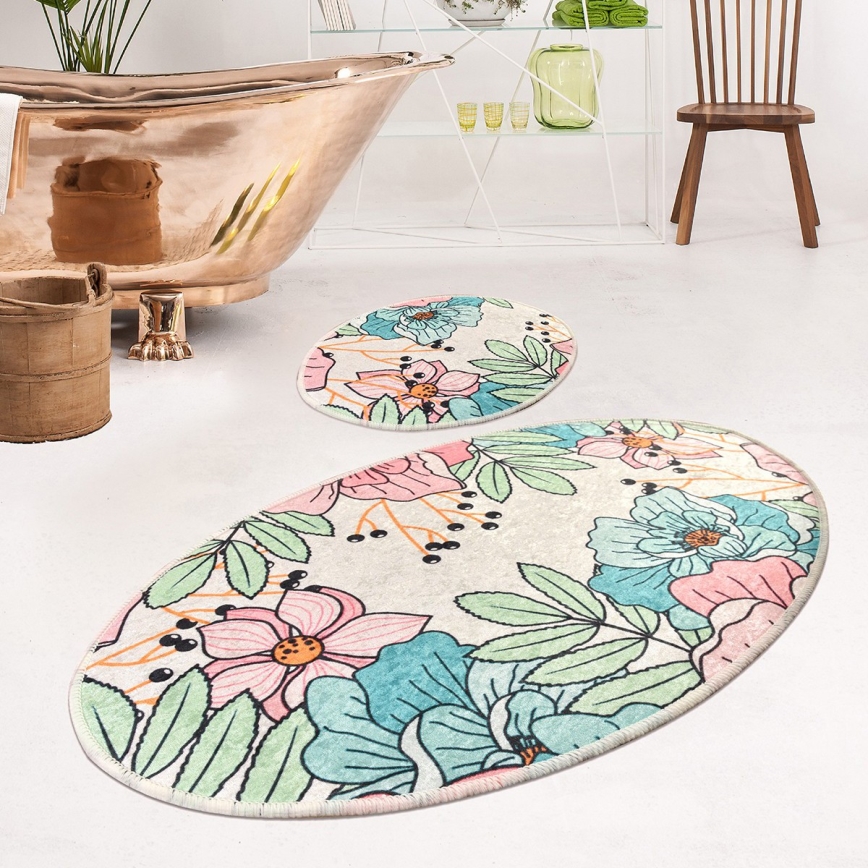 SET 2x Badematte SPRING 60/100 cm mehrfarbig