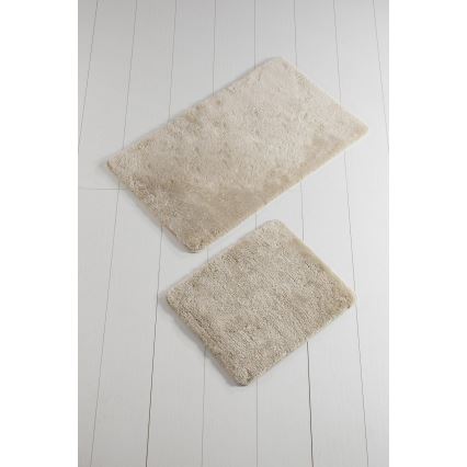 SET 2x Badezimmerteppich 60/100 cm beige