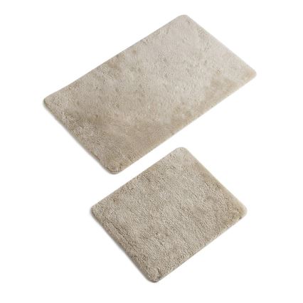 SET 2x Badezimmerteppich 60/100 cm beige