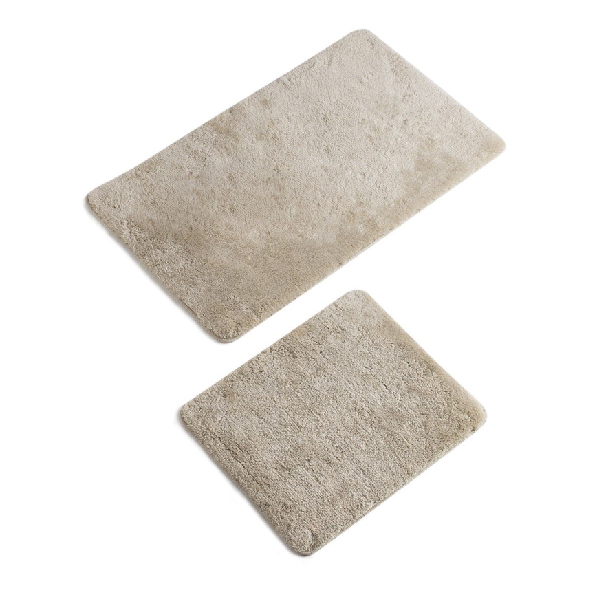 SET 2x Badezimmerteppich 60/100 cm beige
