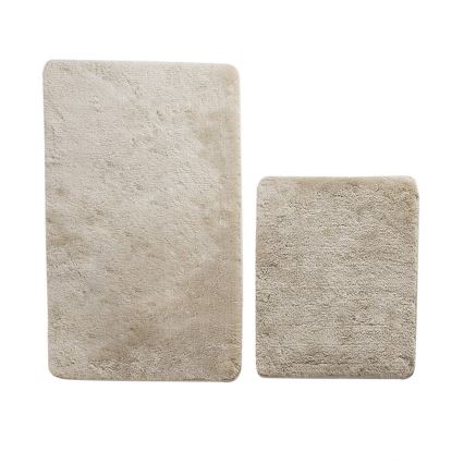 SET 2x Badezimmerteppich 60/100 cm beige