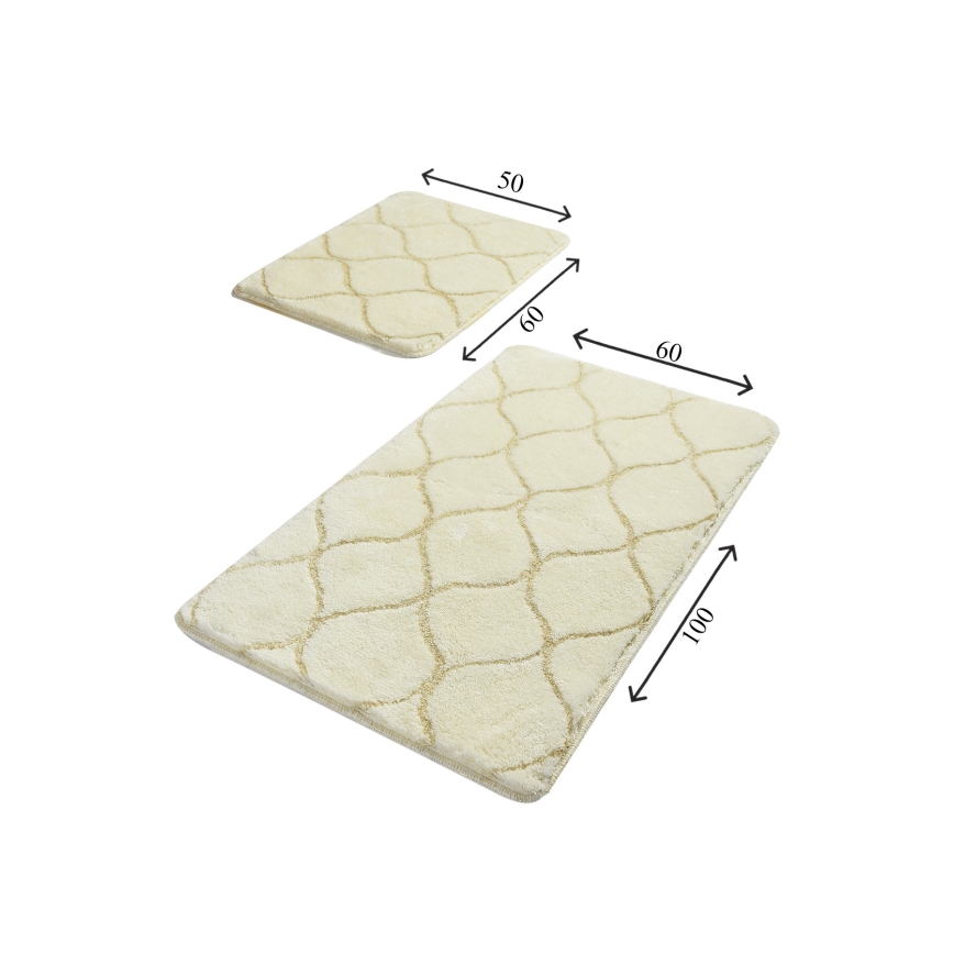 SET 2x Badezimmermatte INFINITY 60/100 cm beige