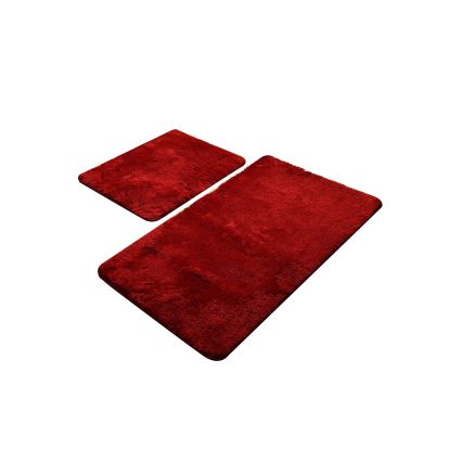 SET 2x Badezimmerteppich 60/100 cm Rot