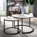SET 2x Couchtisch RABEN schwarz/weiß