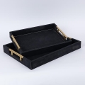 SET 2x Dekoratives Tablett 40x30/34x24 cm schwarz
